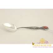 Серебряная ложка с кораллом 6001